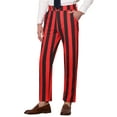thumbnail image 5 of INSPIRE CHIC Men's Pants Stripes Zipper Closure Front Pockets Dress Pants 28 Red Black, 5 of 7
