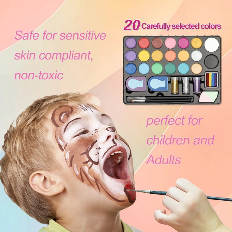 Maydear Face Paint Kit for Kids, 10 Color Safe and Non-Toxic Face Painting  Kits, Professional Face Painting Supplies 