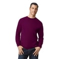 thumbnail image 3 of Gildan Men's Long Sleeve Crewneck T-Shirts – 50/50 Cotton/Polyester, Comfortable Dry Blend Fabric, 3XL, Pack of 6 in Maroon, 3 of 6
