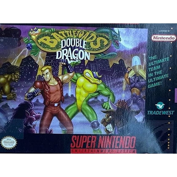 Restored Battletoads / Double Dragon: The Ultimate Team (Super Nintendo, 1993) SNES Fighting Game (Refurbished)