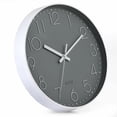thumbnail image 2 of Brillar Relojes de pared Reloj de pared silencioso de cuarzo moderno de 12 pulgadas con números arábigos Relojes de pared sin comprobar la decoración de accesorios del hogar (gris), 2 of 5