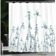 thumbnail image 4 of Ambesonne Teal White Shower Curtain, Orchids Floral Photo, 69"Wx75"L, Teal White, 4 of 5