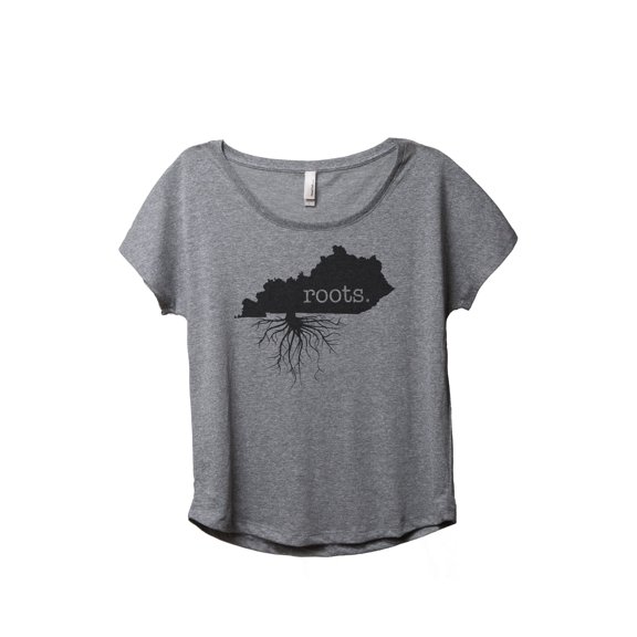 Thread Tank Home Roots State Kentucky KY Women's Relaxed Slouchy Dolman T-Shirt Tee Heather Grey Small