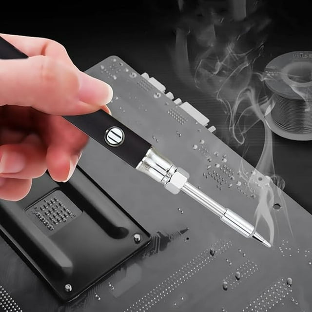 Uscallm Kit de Fer à Souder Portable USB Rechargeable 3 Niveaux de Tension Réglable Batterie 650mAh Stylo Outil de Soudure pour Réparation Électronique Bricolage