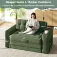 thumbnail image 4 of Erinnyees 2-in-1 Sleeper Sofa, No Assembly Corduroy Loveseat, Converts to Bed with Deep Seat & 2 Included Pillows, 4 of 10