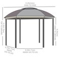 thumbnail image 3 of Outsunny Gazebo Extérieur Rond de 12 Pieds avec Moustiquaires et Rideaux, Brun, 3 of 10