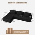 thumbnail image 2 of IDEALSOUL Sectional Sofa, 118" L-Shaped Modular Cloud Couch, Unique Chenille Fabric Couches and Sofas, Compression Sofa No Assembly Required(Black), 2 of 13