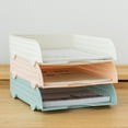 thumbnail image 2 of File Shelf Stackable Stable Lightweight A4 Paper File Organizer Plastic Rack Document Tray for Home, 2 of 8
