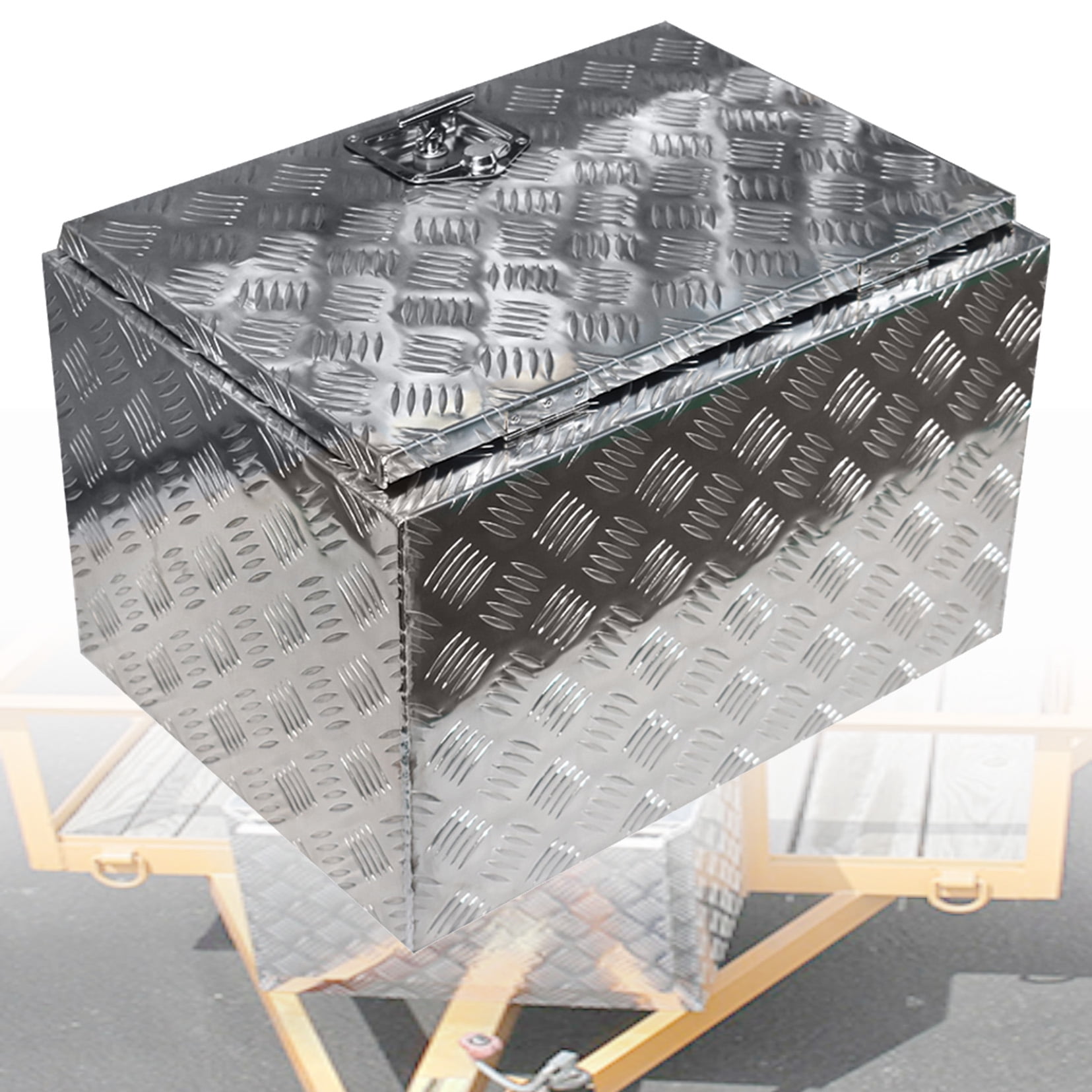 Genrics 24"x 16.9"x 17.9" Silver Aluminum Tool Box for ATV Camper Pickup RV Tool Storage