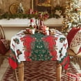 thumbnail image 4 of Christmas Tablecloth Rectangle - 60x120 inch Holly Ribbon Pattern Washable Wrinkle Resistant Holiday Tablecloths for Christmas Family Gathering, Dining Room Table 130GSM, 4 of 6