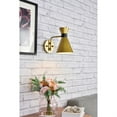 thumbnail image 2 of Halycon 6 inch light brass wall sconce, 2 of 3