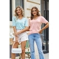 thumbnail image 2 of Arach&Cloz Women's Lightweight Summer Tops Casual Short Sleeve Blouses Shirts, 2 of 7