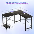 thumbnail image 3 of edx 50 Inch L Shaped Desk,Computer Desk Corner Desks Gaming Desk PC Table with CPU Stand for Home Office Dorm Sturdy Writing Workstation, Black, 3 of 10