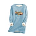 thumbnail image 3 of Jinhomg Christmas Sherpa Sweatshirts for Women Winter Comfy Long Sleeve Fleece Lined Tops Xmas Cute Gnome Graphic Loungewear Women Light Blue XXXL, 3 of 6