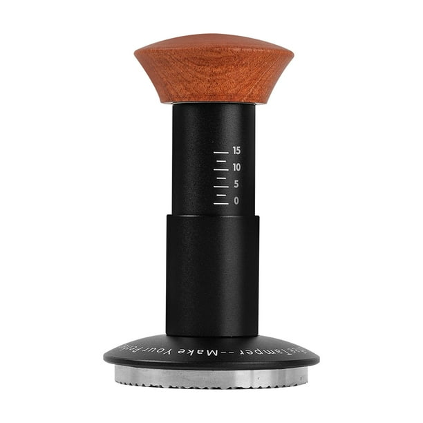 Coffee Tamper Wooden Handle Leveler Spring Loaded Espresso Tools Hand