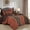 Orange, variant on 9 Piece Comforter Set with Sheets Queen - Black & Green Geometric Embroidery Bedding with Sheets