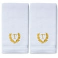 thumbnail image 3 of Monogrammed Hand Towels for Bathroom Kitchen Makeup | Personalized Gift for Wedding-Bridal | Roman Font Custom Luxury Turkish Towel | Spa Collection, Oversized, 16 X 30 Inch, Set of 2, 3 of 3