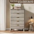 thumbnail image 4 of M optimized Fluted Dresser for Bedroom with 5 Deep Drawers, 47.2" Tall Chest of Drawers, Curved Profile Design, Modern Wooden Dresser, for Living Room, Kids Room, Hallway, 4 of 8