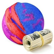 Cash Money Bath Bombs | Jumbo Size, 7.5oz | $2-$2500 Inside | Guaranteed Rare $2 Bill | Large Mystery Surprise Gift | (Rainbow Magic)