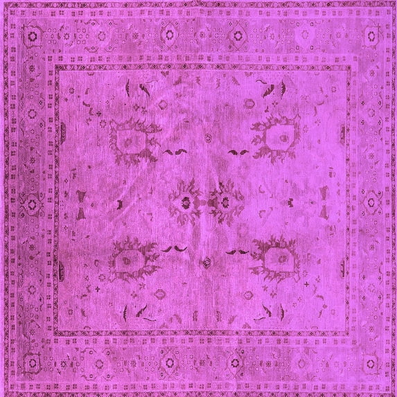 Ahgly Company Indoor Square Oriental Purple Industrial Area Rugs, 6' Square