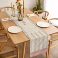 thumbnail image 3 of Table Runner 120 Inches Long for Kitchen Dining, Spring Pink Floral Dresser Scarf Farmhouse, Dining Table Decorations for Wedding/Parties, Vintage Farmhouse Flowers Art 13 x 120 In, 3 of 8