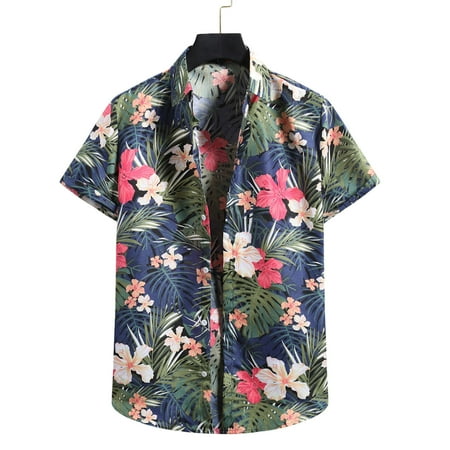 

Ziloco Cardigan Scrub Jackets For Women Men s Cardigan Short Sleeve Hawaiian Beach Flower Shirt Men s Turtleneck Shirt Green M