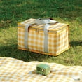 thumbnail image 6 of Xecvkr Foldable Oxford Cloth Picnic Basket 35x20x1cm 13.77x7.87x0.39in Large Capacity Hand Carry for Outdoor Garden Party Red Yellow, 6 of 6