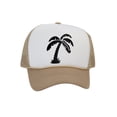 thumbnail image 1 of Men's Palm Tree Cap Snapback Trucker Hat, White/Beige, 1 of 2