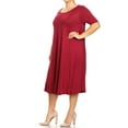 thumbnail image 2 of MOA COLLECTION Women's Plus Oversize Solid Casual Loose Fit Short Sleeve Jersey Knit A-Line Midi Dress, 2 of 5