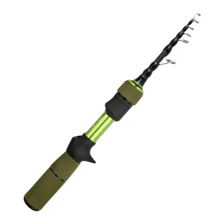 Wofarmy Stream Fishing Rod High Sensitivity Carbon Casting 2-Piece for Trout Bass Green 1.8M