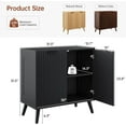 thumbnail image 6 of 31.5" Sideboard Buffet Cabinet with Storage, Modern Fluted Accent Credenza with Doors & Adjustable Shelves, Wood Coffee Bar Console Table for Living Room, Dining Room, Kitchen or Entryway Black, 6 of 7