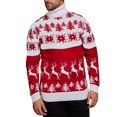thumbnail image 1 of Gibobby Suéter de Punto navideño para Mujer Suéter de Navidad para hombre, suéter informal con diseño de árbol de Navidad, suéter de cuello con tema navideño(Blanco,CH), 1 of 4