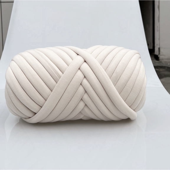 Arm Knitting Yarn for Chunky Braided Knot Throw Blanket DIY, Soft Extra Cotton Washable Tube Bulky Giant Yarn for Weave Craft Crochet,Yellow 0.55LB