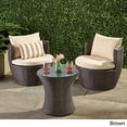 thumbnail image 3 of Christopher Knight Home Kono PE Wicker Chat Set, 3-Pcs Set, Brown, 3 of 5