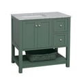 thumbnail image 2 of Lakeshore 36" Bathroom Vanity with Sage Green Cabinet and Carrara Marble Top, 2 of 6