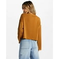 thumbnail image 3 of Billabong Women's You Seam Happy Boxy Relaxed Fit Rib Knit Long Sleeve Top Shirt (X-Small, Cider (Brown)), 3 of 8