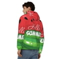 thumbnail image 4 of Wukai Watermelon Hello Summer Print Men's Zip-Up Hoodie,Fleece Full-Zip Hoodie for Men, Hooded Sweatshirt-XX-Large, 4 of 5
