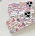 thumbnail image 3 of Cute Colorful Cartoon Bear Ice Cream Cat Rabbit Rainbow Smile Face Water Ripple Folds Phone Case Compatible with iPhone Case (Love,iPhone 11 Pro Max), 3 of 9