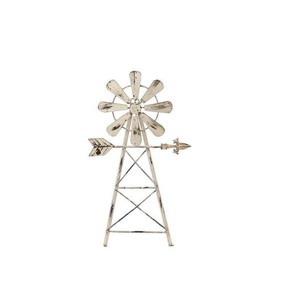 Metal Windmill Design for Decor - Distressed Finish