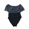 thumbnail image 5 of Traje de baño de una pieza traje de baño traje de baño sin respaldo de la raya de la colmena ne Chicuu Traje de baño, 5 of 5