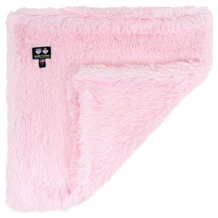 UPC: 0656649775214 | Bessie and Barnie Bubble Gum Luxury Shag Ultra Plush Faux Fur Pet/ Dog Reversible Blanket (Multiple Sizes)