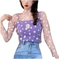 thumbnail image 2 of Pxiakgy Chemises pour Femmes Col Rond Manches Imprimées Mode Longues Amples Chemises Décontractées Blouse pour Femmes Chemises pour Femmes Violet + Taille Unique, 2 of 3