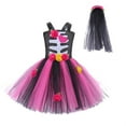 thumbnail image 3 of shqvo Halloween Dress for Girls Skeleton Lace Tutu Suspenders Skirt &Headdress, Flower Decoration Stage Performance Clothes, 3 of 9