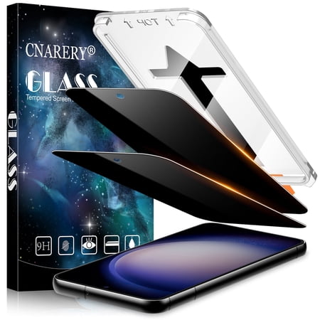 [2 Pack] Cnarery Privacy Screen Protector for Samsung Galaxy S23, Ultrasonic Fingerprint Support, Auto-Alignment Frame, Easiest to Installation, Scratch-Resistant, Bubble-Free