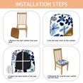 thumbnail image 4 of Blue Pioneer Flower Seat Covers for Dining Room Chairs Set Of 4,Stretch Printed Washable Chair Seat Cover with Elastic Ties and Button,Removable Waterproof Couch Cushion Covers, 4 of 6