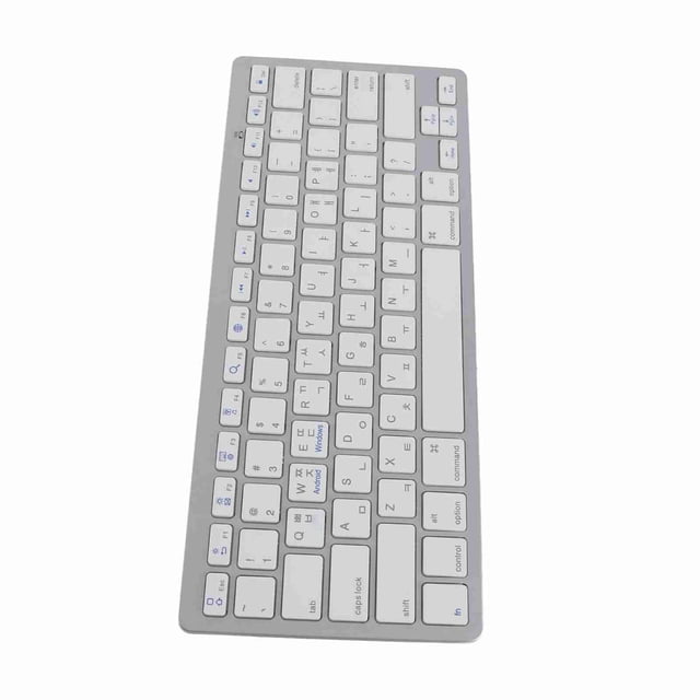 Keyboard Bilingual Super Slim Cordless Keyboard Comfortable for PC Laptop Tablet User Friendly Ergonomic Design Silver