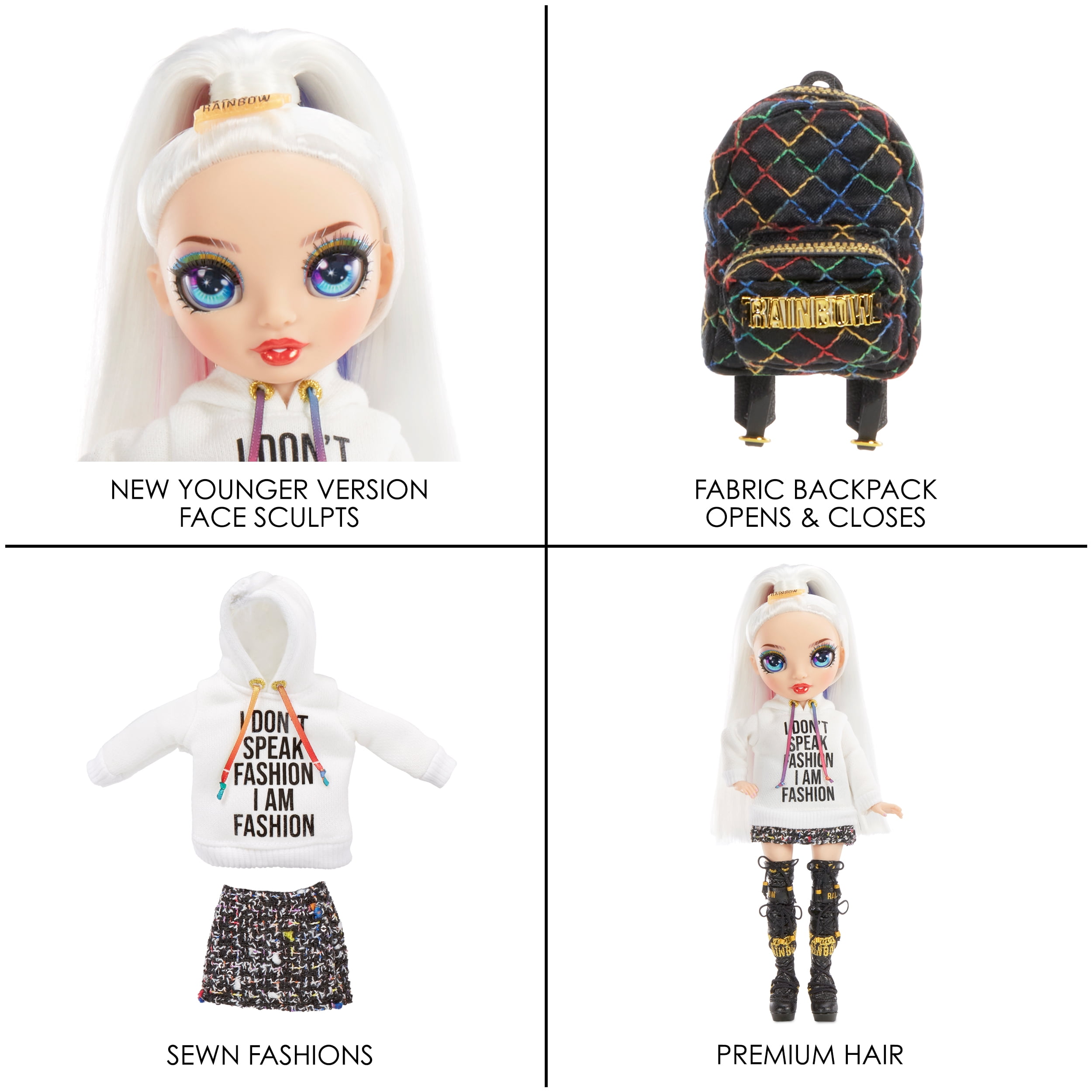 Rainbow High Jr High Series 2 Amaya Raine- 9 Rainbow Posable Fashion Doll  with Designer Accessories and Open/Close Backpack. Great Toy Gift for Kids