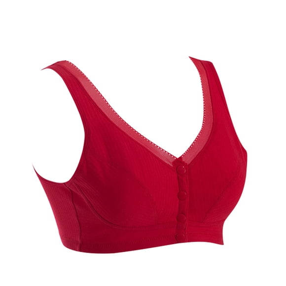 FhsagQ Bra Bras for Women Fishnet Women's Portable Front Button Large Size Wire Underwear Comfortable and Non Tight Elderly Bra Bras for Women Plus Size with Stockings Red 105C