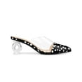 thumbnail image 3 of BLISSFUL STEP Women's Polka Dots Clear Block Heels Slides Mules, 3 of 6