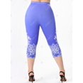 thumbnail image 3 of Leggings de Capri de Cintura Alta con Estampado de Tarjetas Rosegal Leggings de talla grande, 3 of 5